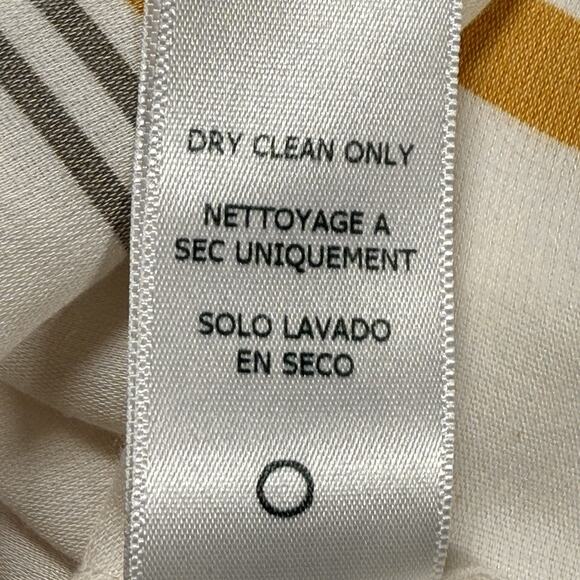 Frame Saffron Summer Stripe Top Blouse Size M Silk Blend Tie Neck Minimalist - Picture 11 of 11